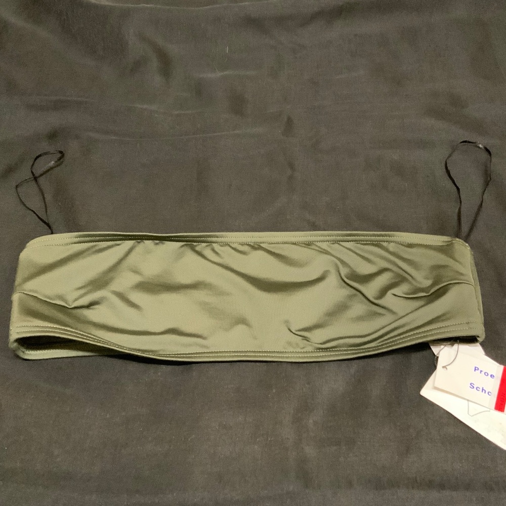 Proenza Schouler Swim Cruise Bandeau Swim Top. Olive Green.  Size M.